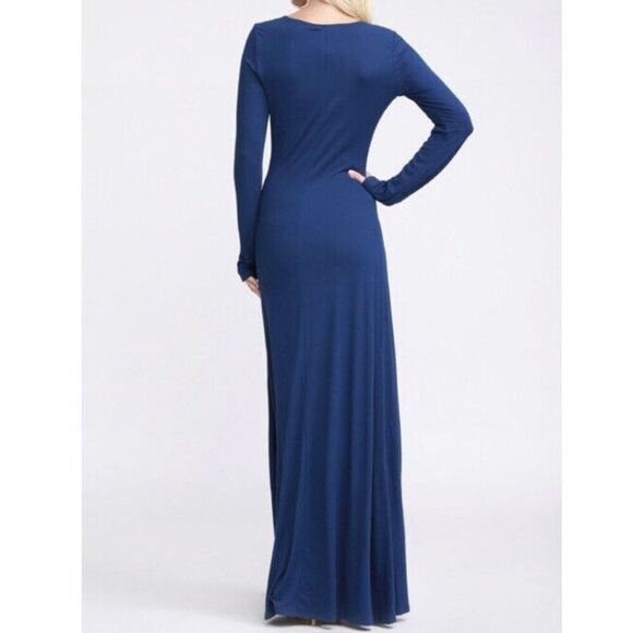 Doublju Women's Banded Button V-Neck Long Sleeve Maxi Dress Size Small - Picture 2 of 3